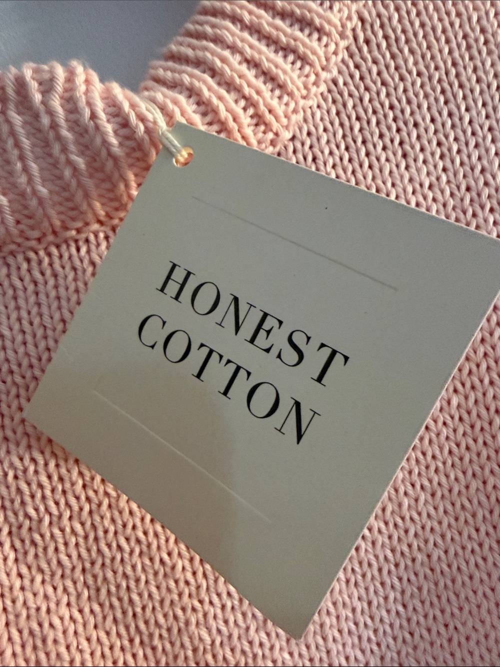Honest Cotton NWT One Size Blush Pink 100% Cotton Oversized Knit Sweater High/Lo - Picture 2 of 8